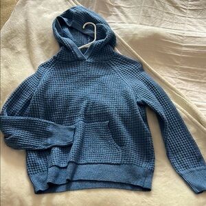 Waffleknit blue sweatshirt hoodie